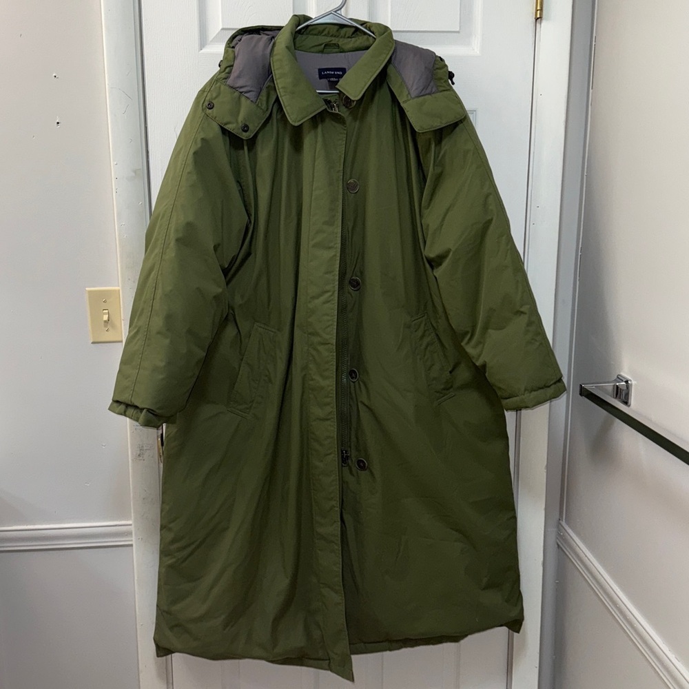 Lands' End Olive Down Waterproof Winter Coat